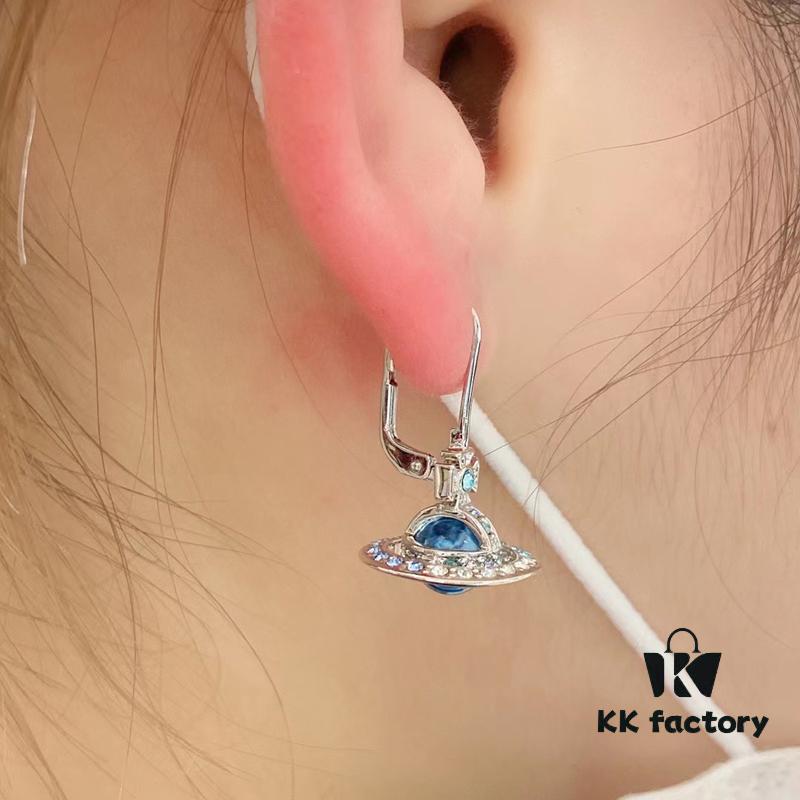 Vivienne Westwood Ongoing Gradient Crystal Earrings - Silver Blue