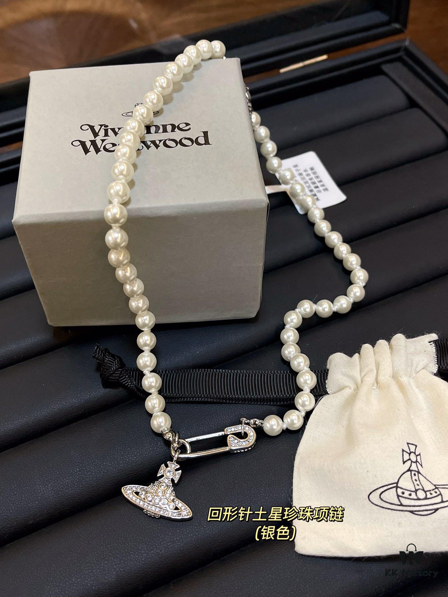 69300e1512f62673a6fac04c Saturn Pearl Paperclip Series - Necklace / Bracelet - Gold / Silver