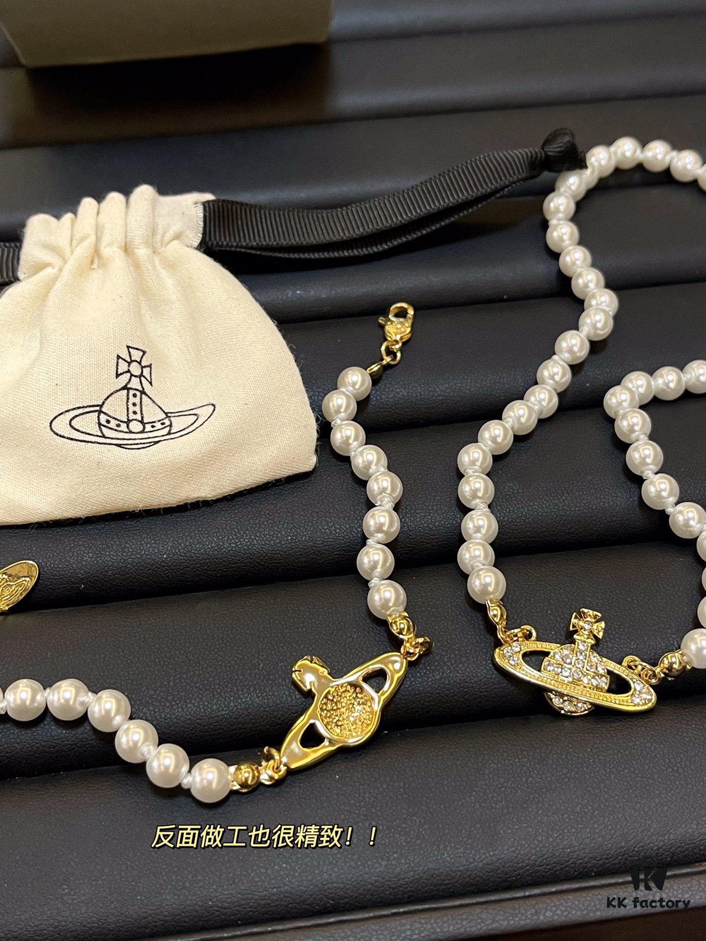 69300e1b12f62673a6fac053 Saturn Pearl Paperclip Series - Necklace / Bracelet - Gold / Silver