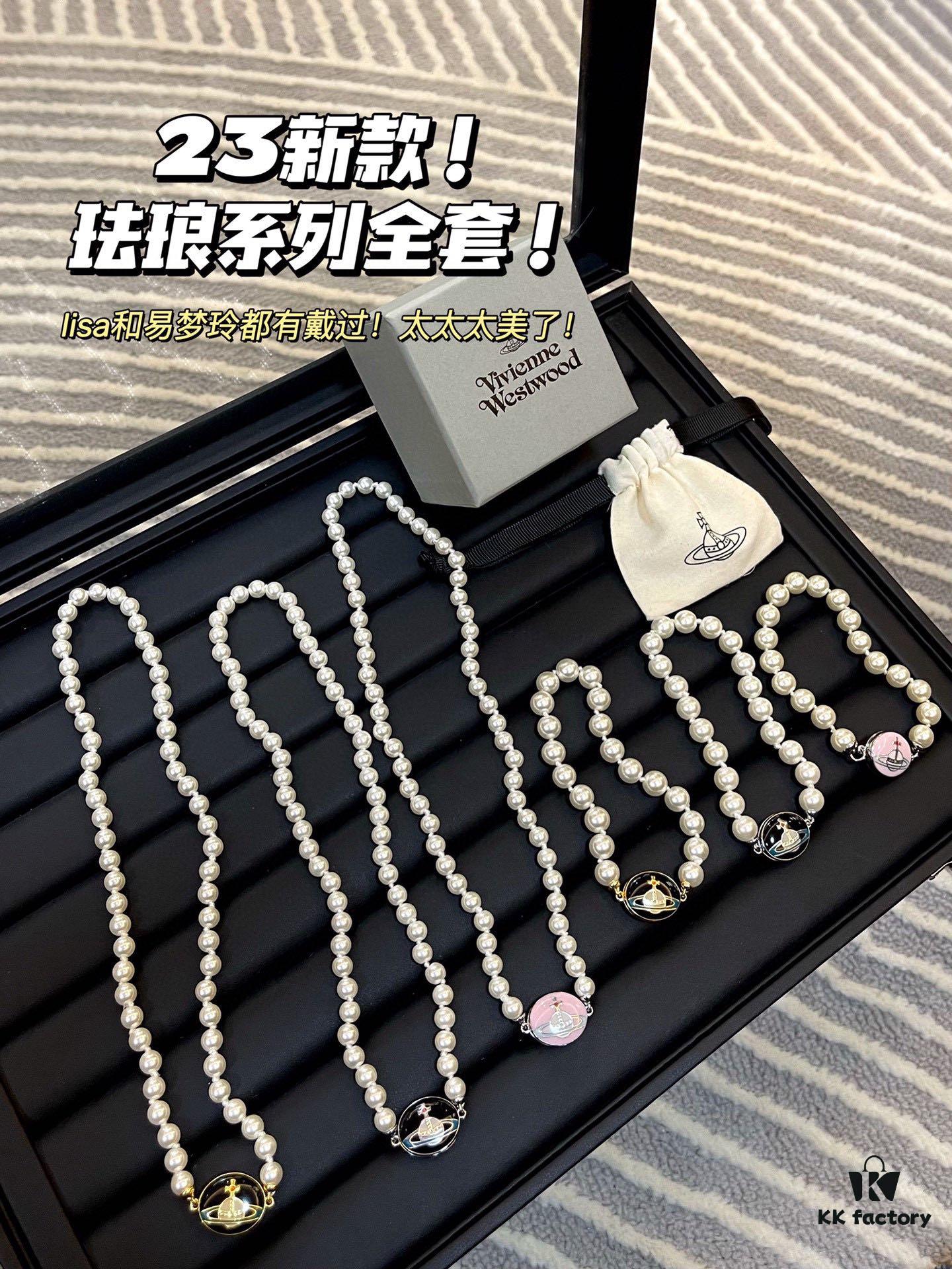 69300e1e12f62673a6fac058 Vivienne Westwood Saturn Collection Enamel Ceramic Necklace/Bracelet/Stud Earrings 2023 New Arrivals (17 Styles Combined)