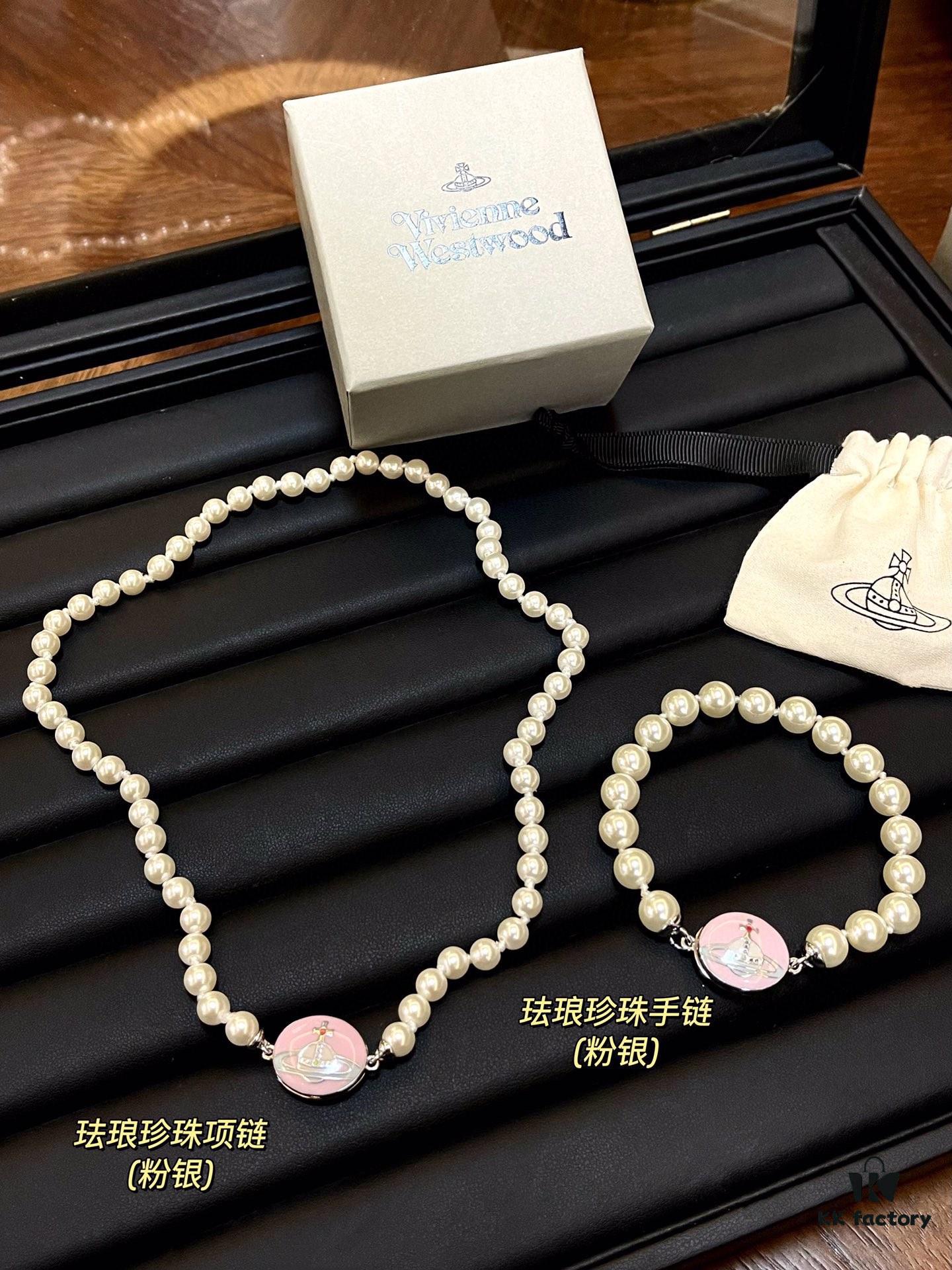 69300e2212f62673a6fac05a Vivienne Westwood Saturn Collection Enamel Ceramic Necklace/Bracelet/Stud Earrings 2023 New Arrivals (17 Styles Combined)