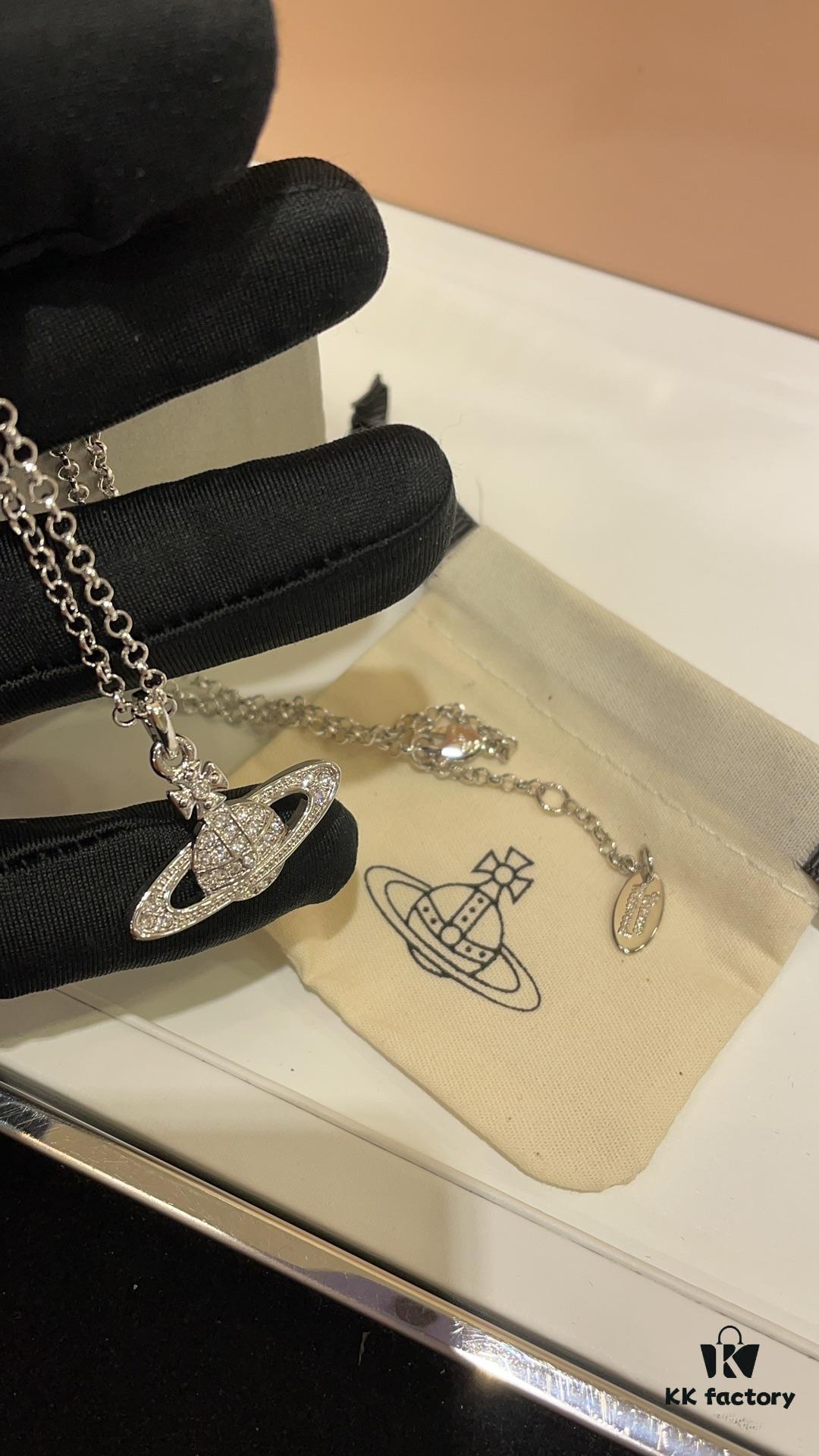 69300e2f12f62673a6fac069 Must-Have🔥New Arrival Vivienne Westwood🪐 Classic Full Diamond Saturn Pendant Necklace