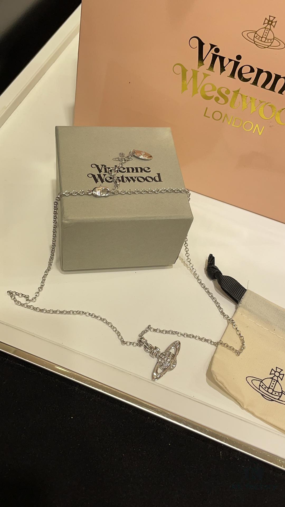 69300e3212f62673a6fac06c Must-Have🔥New Arrival Vivienne Westwood🪐 Classic Full Diamond Saturn Pendant Necklace