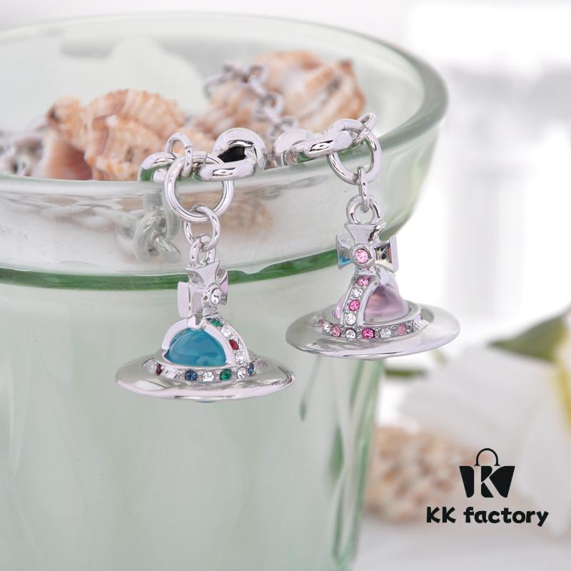 West Grandma 3D Saturn Bracelet - Silver Lake Blue Color