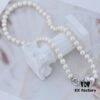69300e5712f62673a6fac0a3 Vivienne Westwood Small Resin Heart Pearl Necklace - Silver