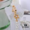 West Grandma Small Resin Heart Pearl Necklace - Gold