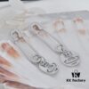 West Queen Wire Cut Round Pendant - Pin Earrings in Silver