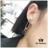 West Queen Wire Cut Round Pendant - Pin Earrings in Silver