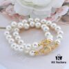 Vivienne Westwood Magnetic Pearl Bracelet - Small Double Layer - Gold