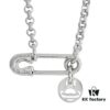 Vivienne Westwood Pin Round Pendant - Small Chain Necklace - Silver