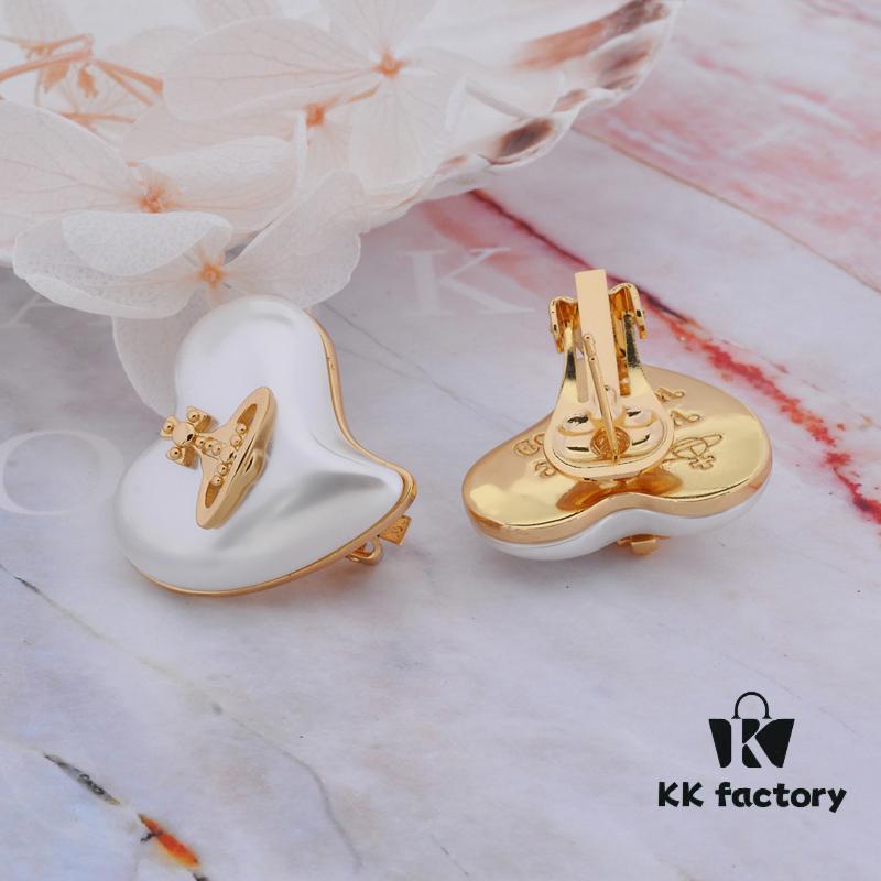 Vivienne Westwood Large Resin Heart Earrings - Gold