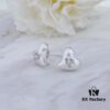 Vivienne Westwood Small Resin Heart Pearl Stud Earrings - Silver