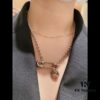 Vivienne Westwood Pin Round Pendant - Small Chain Necklace - Silver