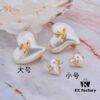Vivienne Westwood Large Resin Heart Earrings - Gold