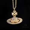 Vivienne Westwood Rhinestone Glass Bead - Half-Face Necklace - Large Gold