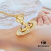 Vivienne Westwood Rhinestone Glass Bead - Half-Face Necklace - Large Gold