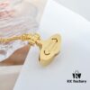 Vivienne Westwood Rhinestone Glass Bead - Half-Face Necklace - Large Gold
