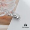 West Queen Rivet Glass Bead - Half-Face Necklace - Large Silver