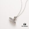 Vivienne Westwood Rhinestone Glass Bead - Half-Face Necklace - Small Silver