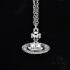 Vivienne Westwood Rhinestone Glass Bead - Half-Face Necklace - Small Silver