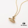 West Queen Studs Glass Beads - Half-Face Necklace - Small Gold