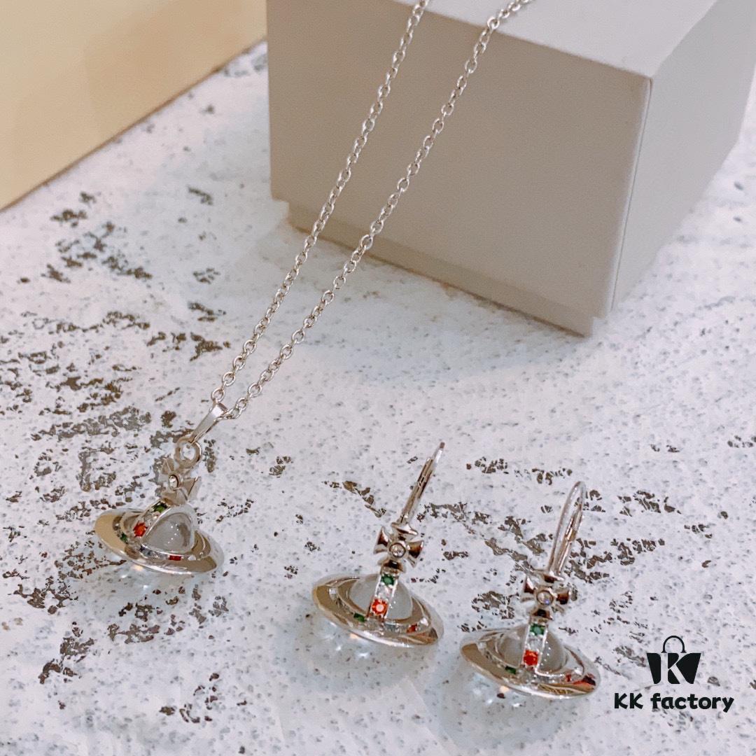 69300e9c12f62673a6fac120 Vivienne Westwood Saturn Earrings and Necklace Set