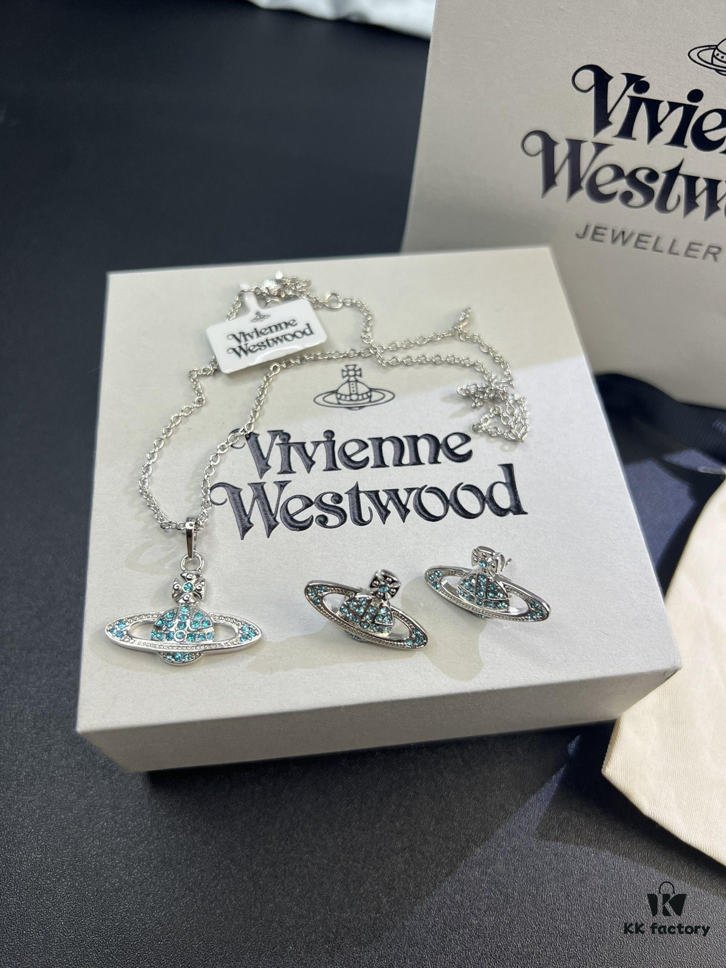 69300ea112f62673a6fac129 Lady Veda Lan Zuan Saturn Necklace and Stud Earrings Set In Stock