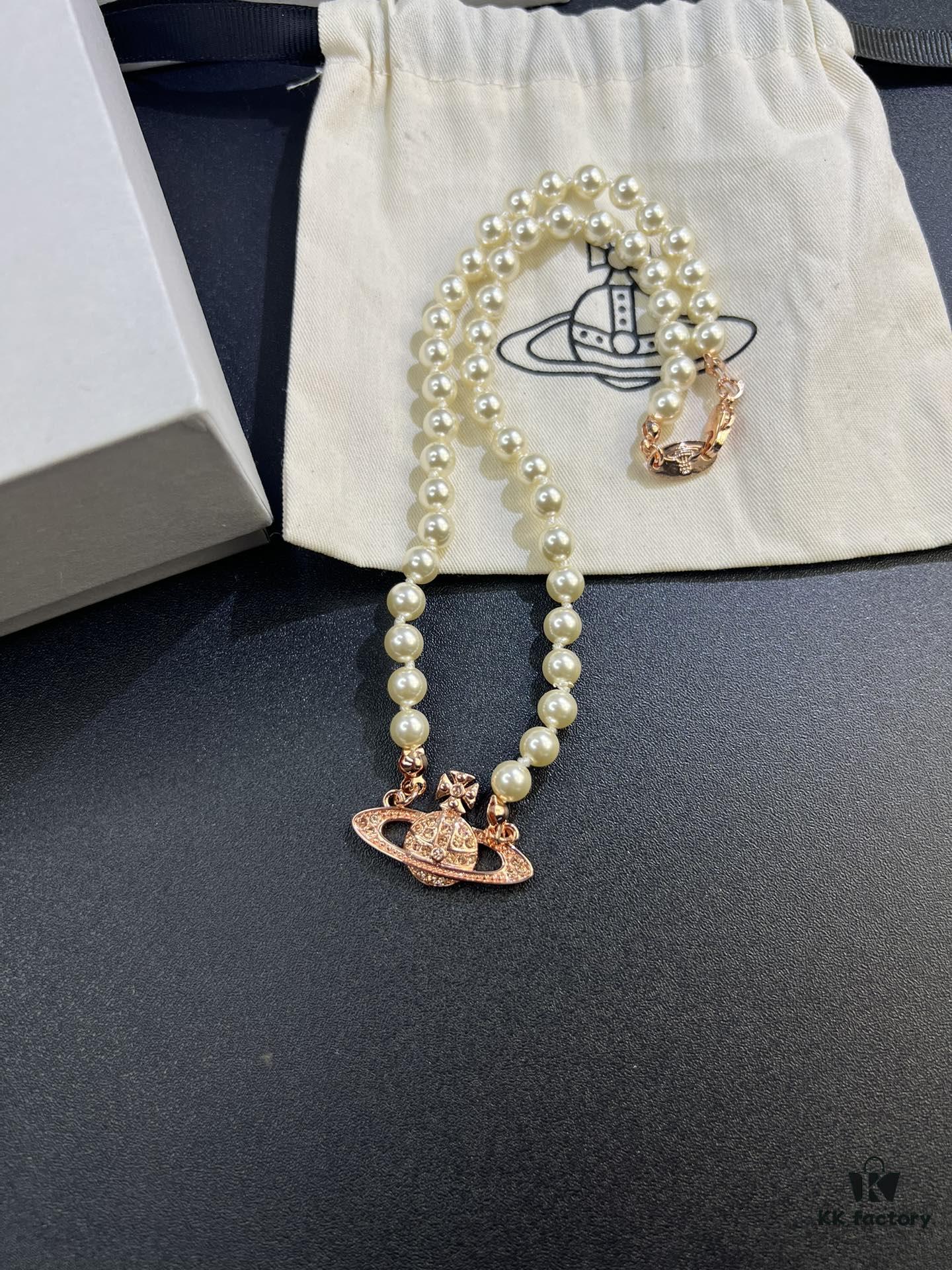 69300ec112f62673a6fac162 West Queen Rose Gold Saturn Pearl Necklace