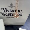 West Queen Rose Gold Pearl Pink Diamond Saturn Necklace