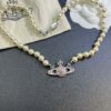 West Grandma Pink Diamond Saturn Pearl Necklace In Stock