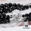 69300eda12f62673a6fac190 Vivienne Westwood Black Crystal Triple Saturn Necklace, Slimming Design