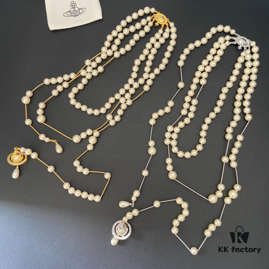 West Grandma Irregular 3D Saturn Necklace