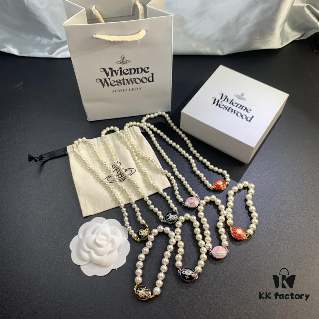 69300eef12f62673a6fac1b3 West Grandma Magnetic Saturn Pearl Necklace and Bracelet Set Available in 4 Colors