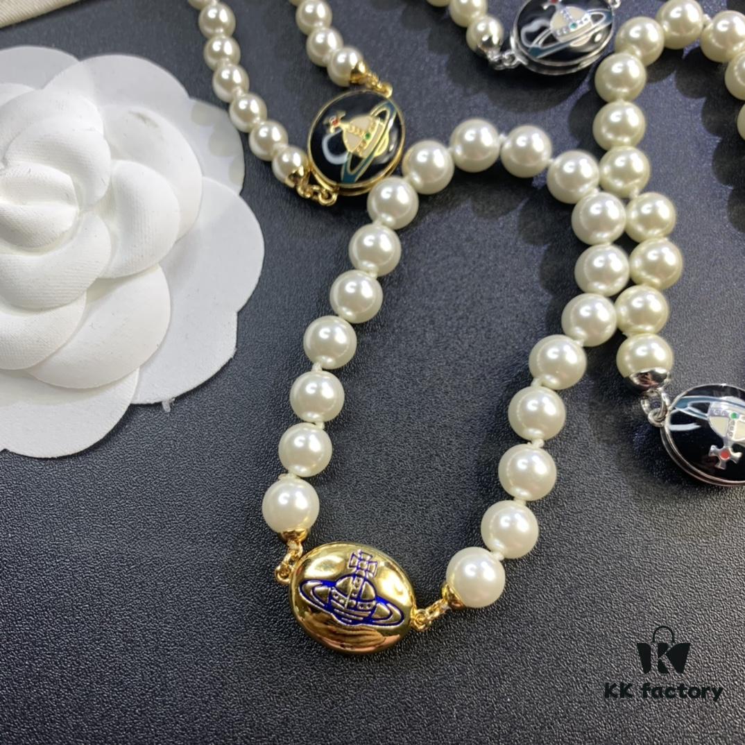 69300ef312f62673a6fac1b9 West Grandma Magnetic Saturn Pearl Necklace and Bracelet Set Available in 4 Colors