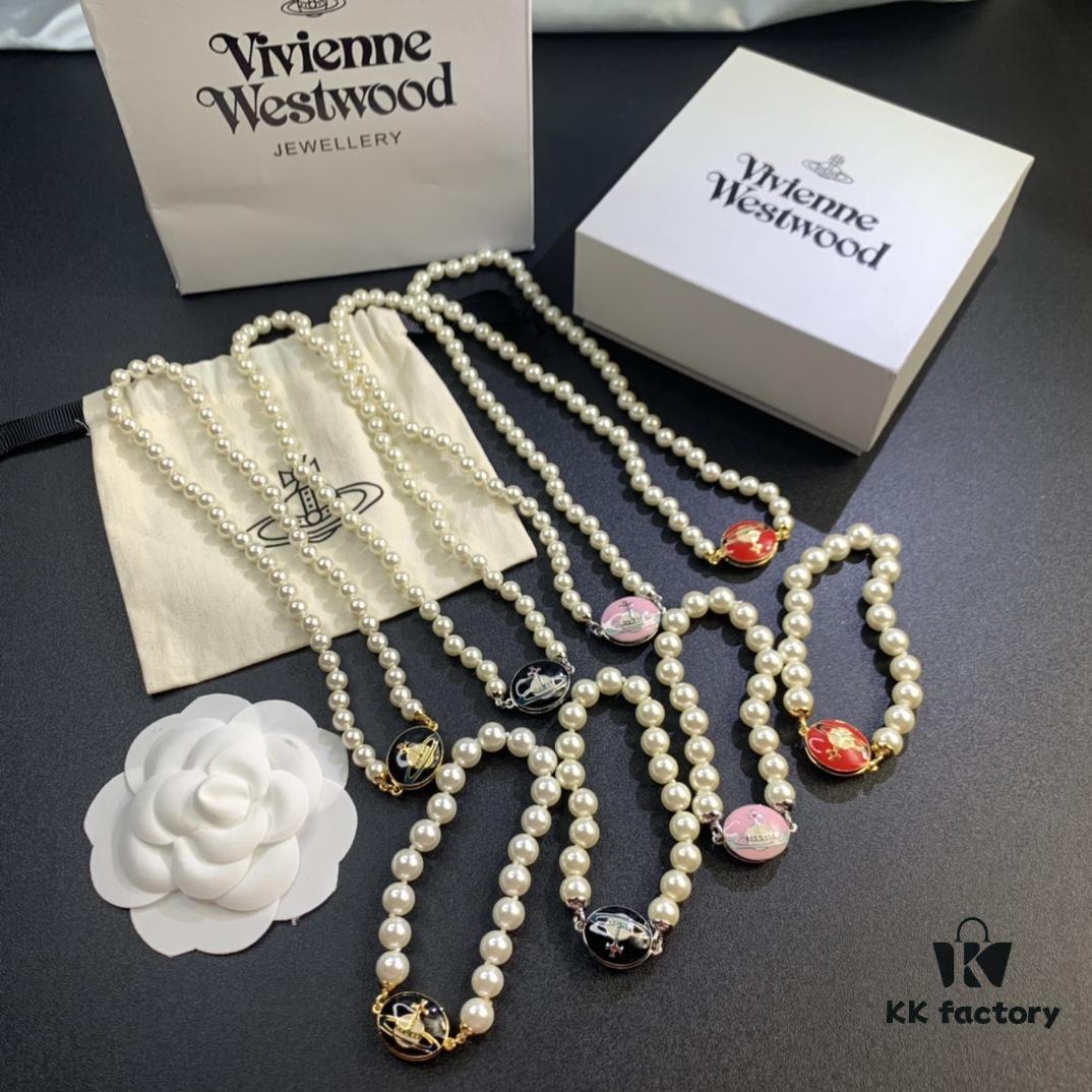 69300ef312f62673a6fac1ba West Grandma Magnetic Saturn Pearl Necklace and Bracelet Set Available in 4 Colors