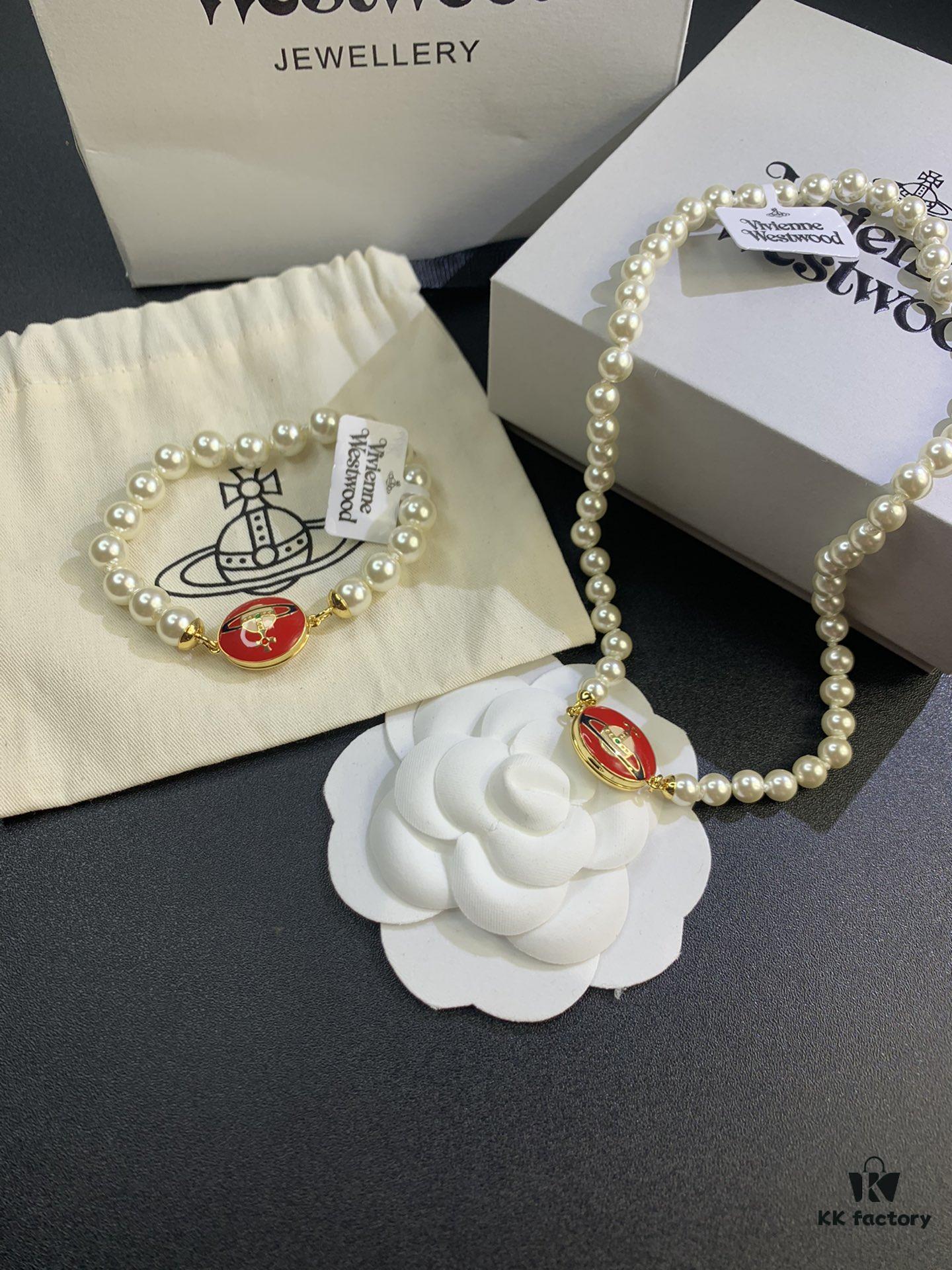 69300ef512f62673a6fac1bc West Grandma Magnetic Saturn Pearl Necklace and Bracelet Set Available in 4 Colors