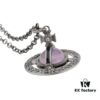 69300efb12f62673a6fac1c5 Vivienne Westwood Large Vintage Silver 3D Carved Necklace - Amethyst