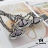 69300efc12f62673a6fac1c6 Vivienne Westwood Large Vintage Silver 3D Carved Necklace - Amethyst