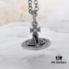 West Queen Small Antique Silver 3D Carved - Cloud Pattern Stone
