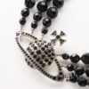 69300f0712f62673a6fac1dc Vivienne Westwood Black Crystal Triple Saturn Necklace, Slimming Design