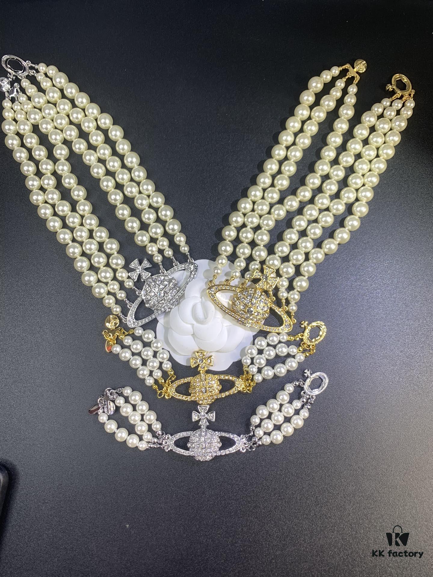 69300f0c12f62673a6fac1e7 West Queen Three-Layer Saturn Necklace Bracelet In Stock