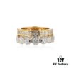 Westminster Double Layer Large Diamond Saturn Ring - Rose Gold