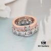 Westminster Double Layer Large Diamond Saturn Ring - Rose Gold