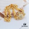 West Queen Full Diamond Magnetic Single-Layer P-Corner Chain Necklace - Gold