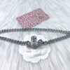 West Grandma Full Diamond Magnetic Single-Layer P-Shaped Link Necklace - White Gold Color