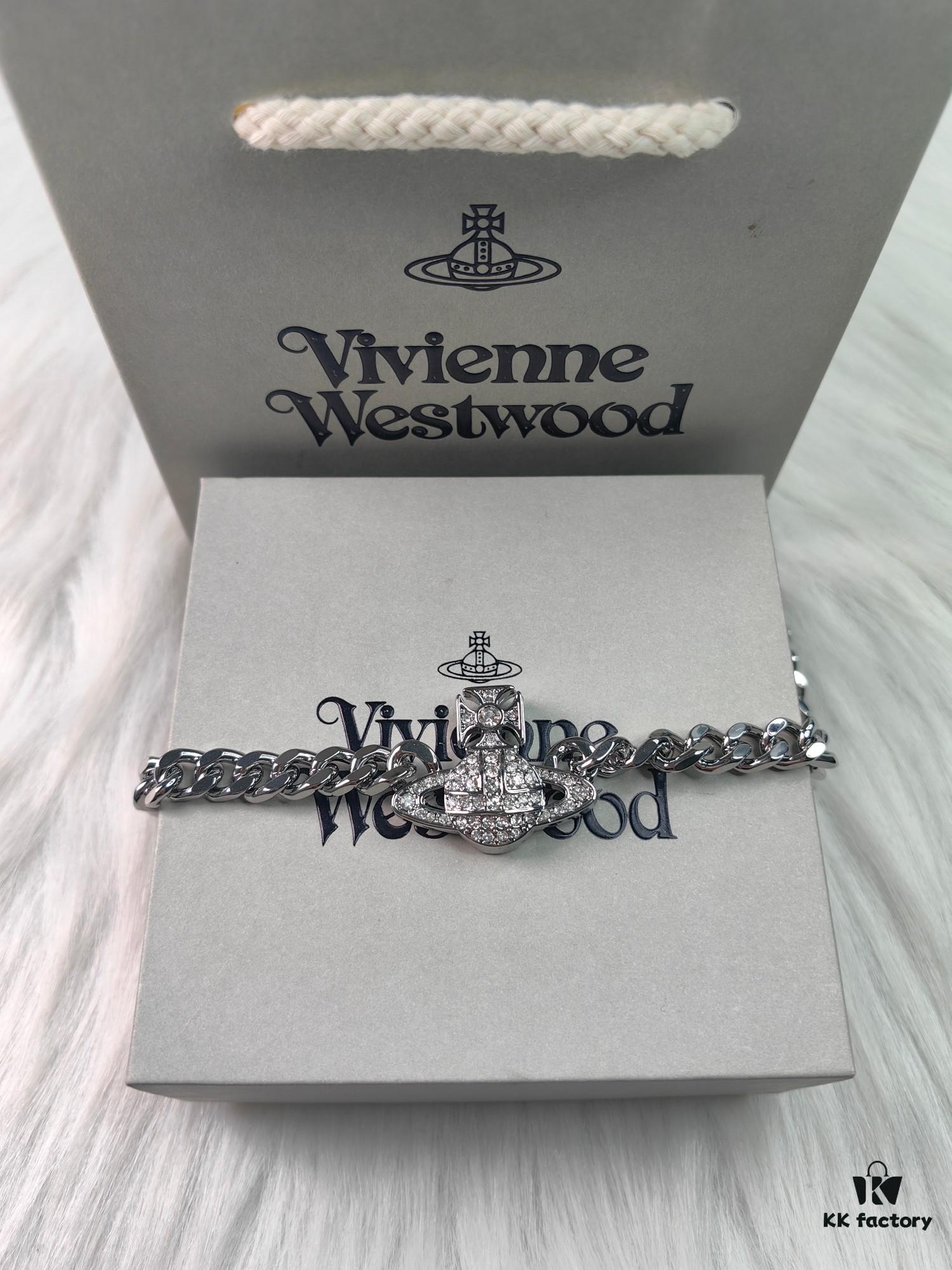 West Grandma Full Diamond Magnetic Single-Layer P-Shaped Link Necklace - White Gold Color