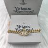 West Queen Full Diamond Magnetic Single-Layer P-Corner Chain Necklace - Gold