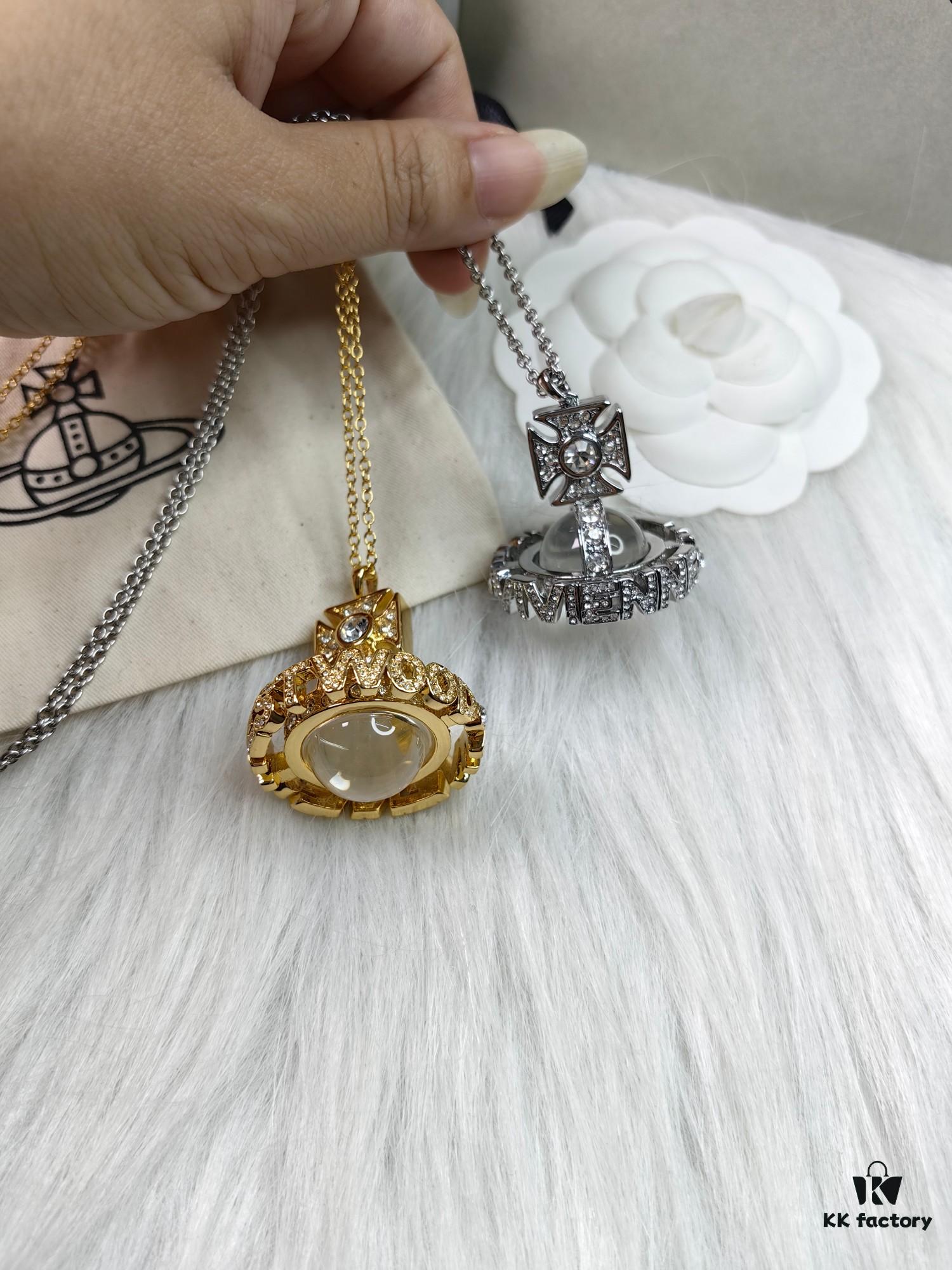 Westminster Full Diamond Crystal Ball Large White Gold and Yellow Gold Color