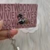 Westminster Globe Necklace in White Gold with Black Accents