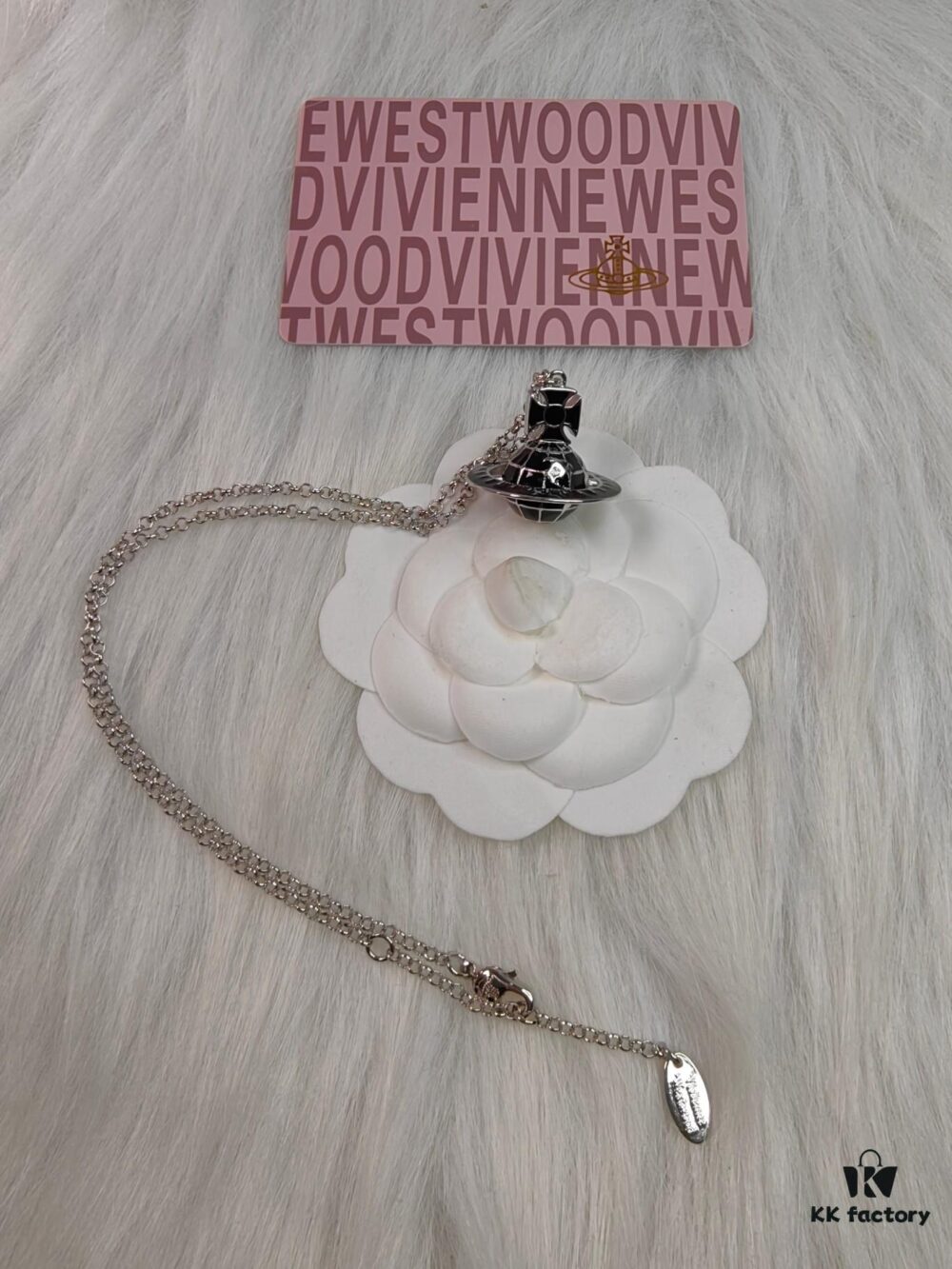 69300fb112f62673a6fac2e5 Westminster Globe Necklace in White Gold with Black Accents